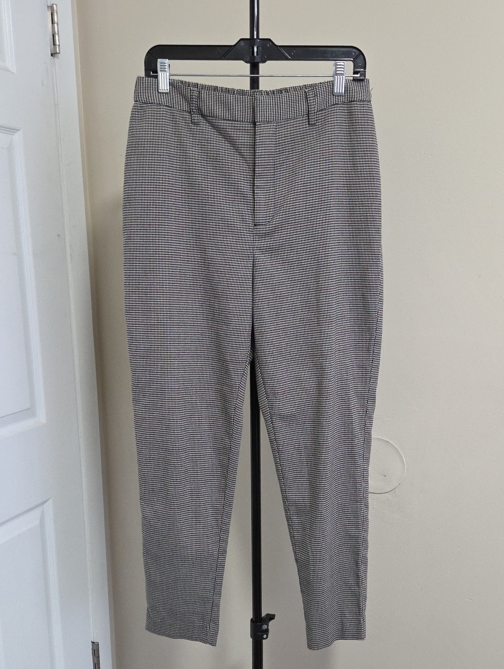 JustFab Black & White Checked Chinos